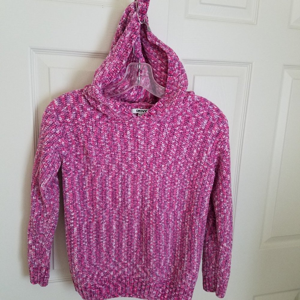 DKNY hooded sweater Woman's M 10-12 EUC